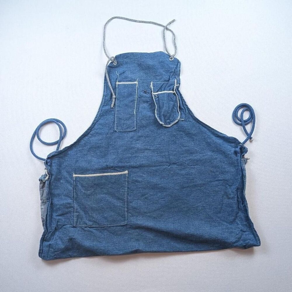 Vintage 50/60s Selvedge Blue Denim Jean Cooking Apron Handmade